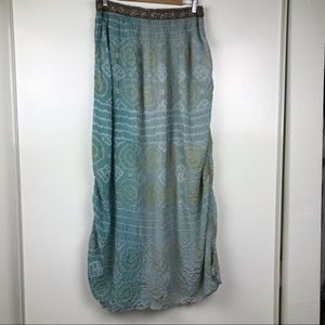 Silk Maxi Shibori Beaded Skirt Moda International sz M